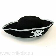 Шляпа Пирата фетровая с серебристой каймой