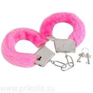 Наручники с мехом розовые