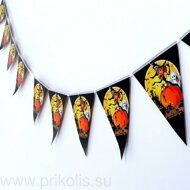 Гирлянда Хэллоуин 10 флажков Ведьмочка